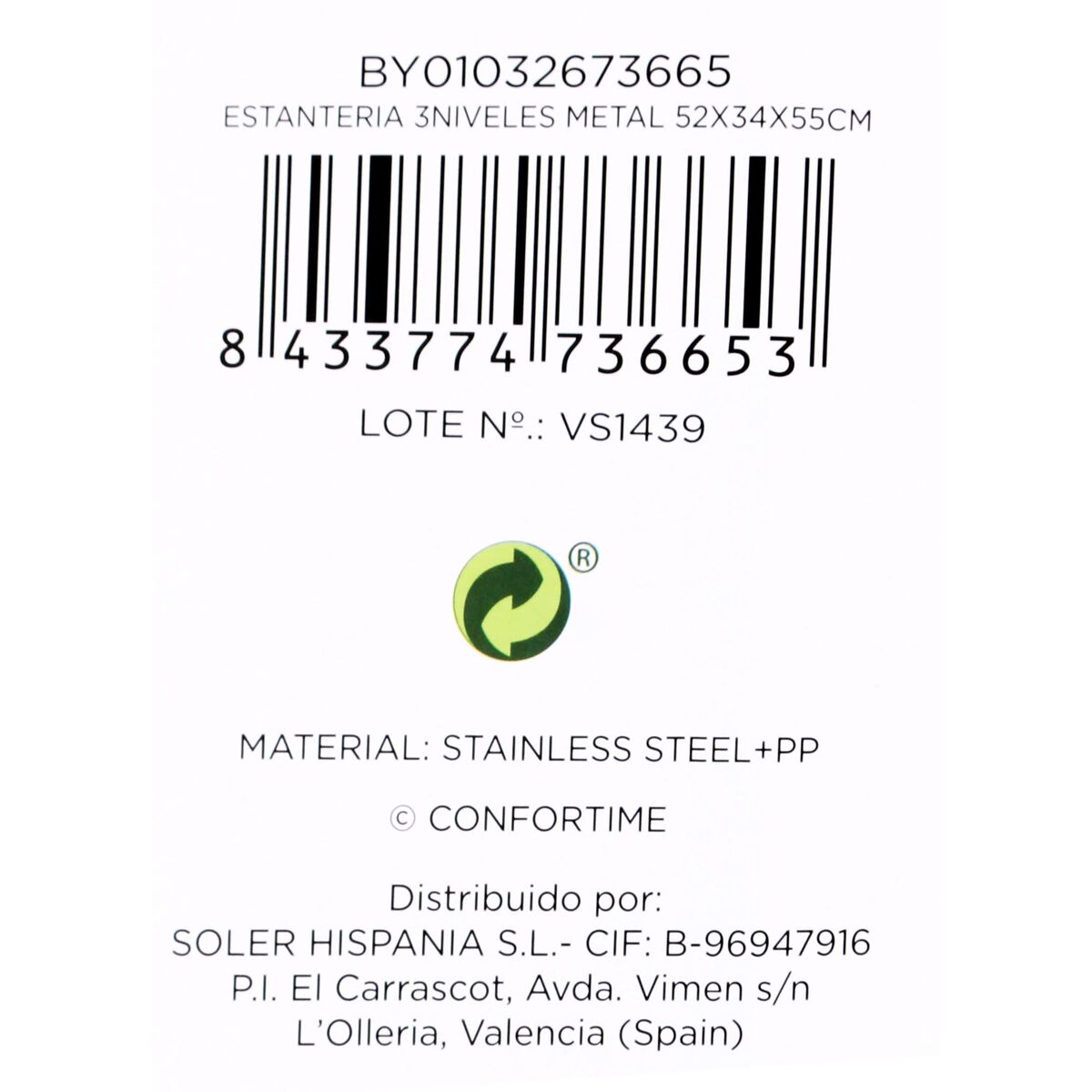 Bogreol / hylde Confortime – Metal