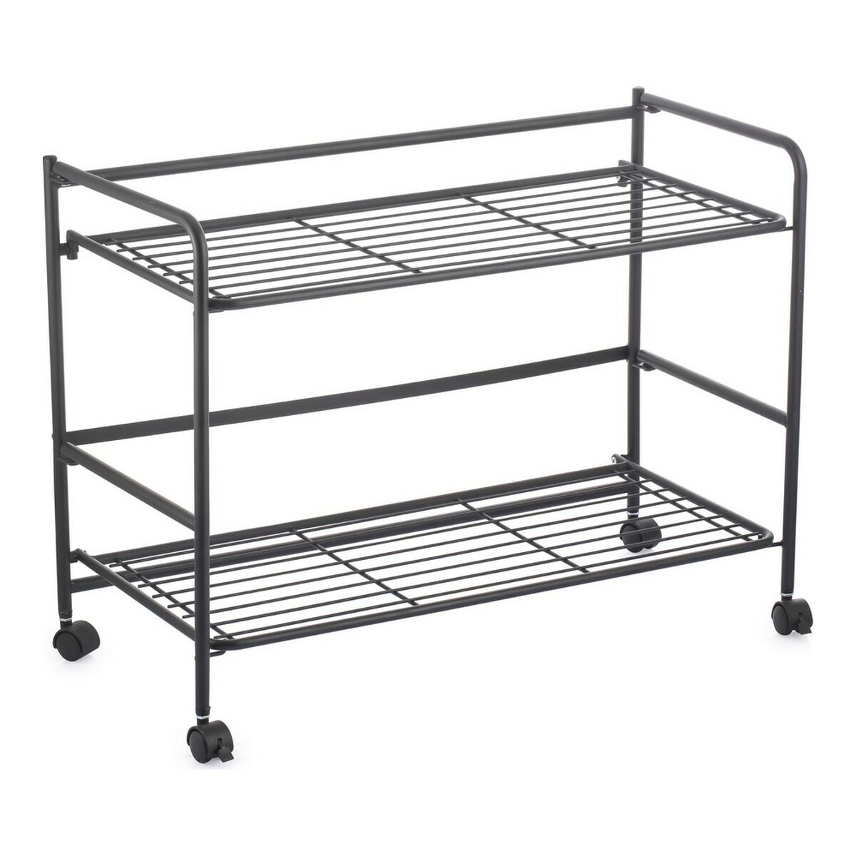 Foldbar bogreol med hjul Confortime – Sort (Jern)