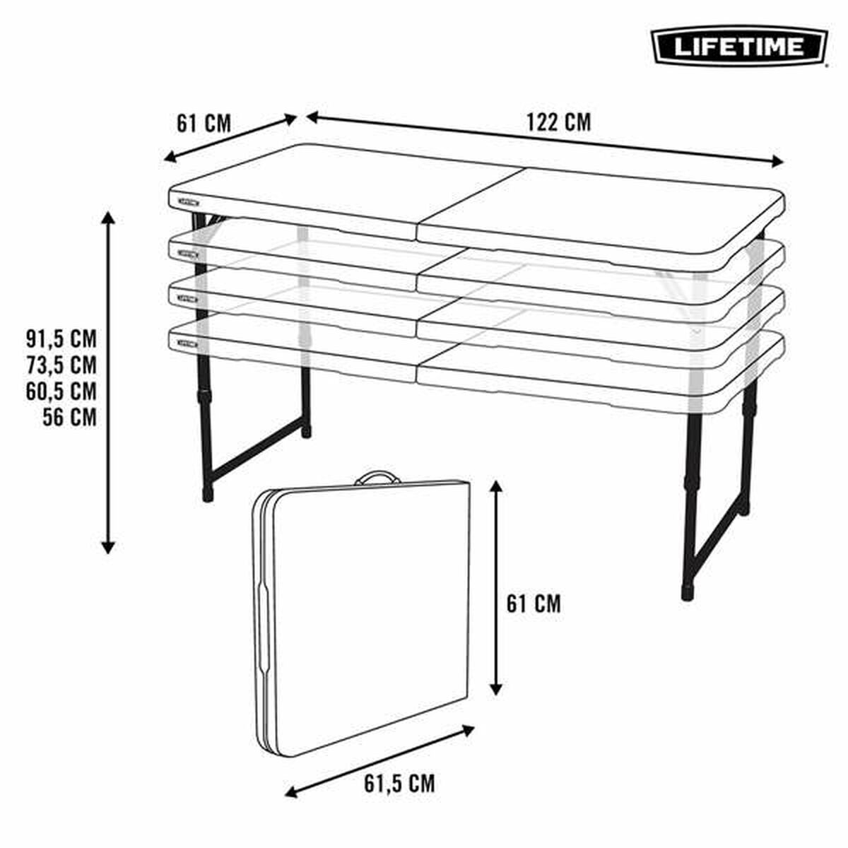 Foldbart sidebord med flere positioner