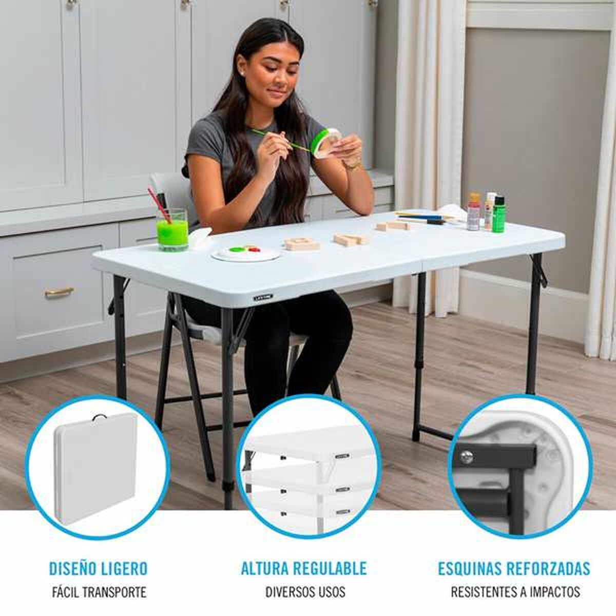 Foldbart sidebord med flere positioner