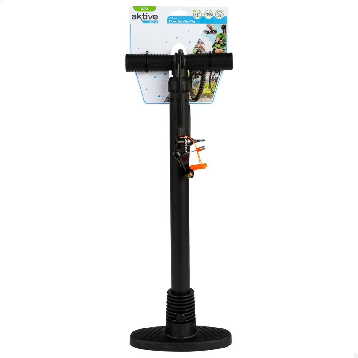 Fodpumpe til cykel – 20,5 × 60 × 8,5 cm