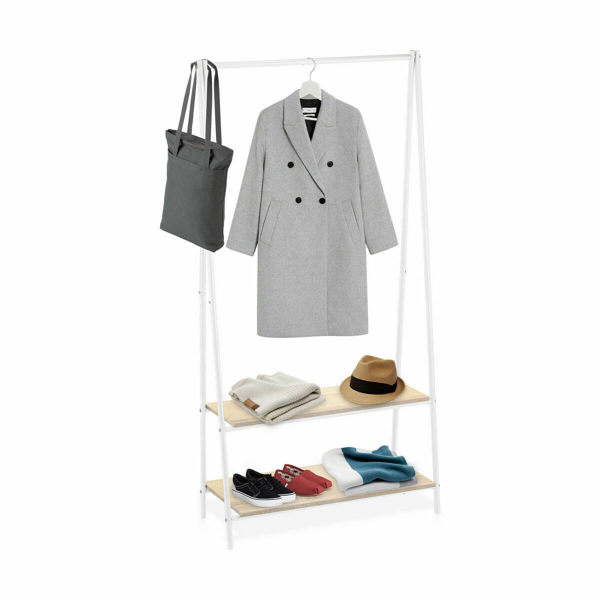 Hatte- & garderobestativ Confortime – Hvid