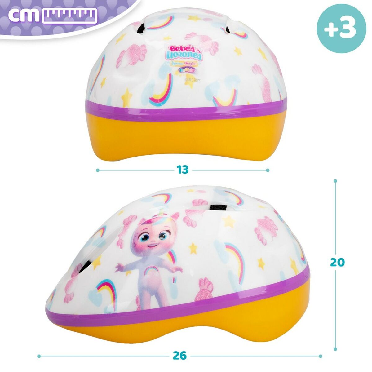 Børnehjelm Cry Babies DREAMY – 52–55 cm (4 stk.)