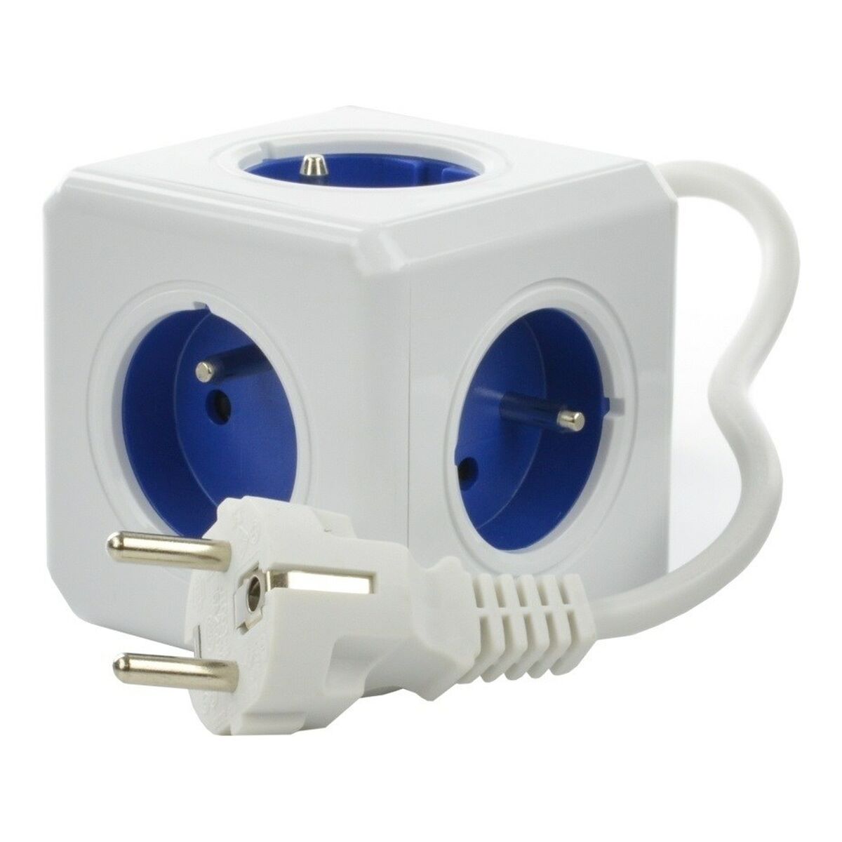 Multistikdåse i kubedesign Allocacoc PowerCube 2300BL/FREXPC  Blå / Hvid – 1,5 m kabel