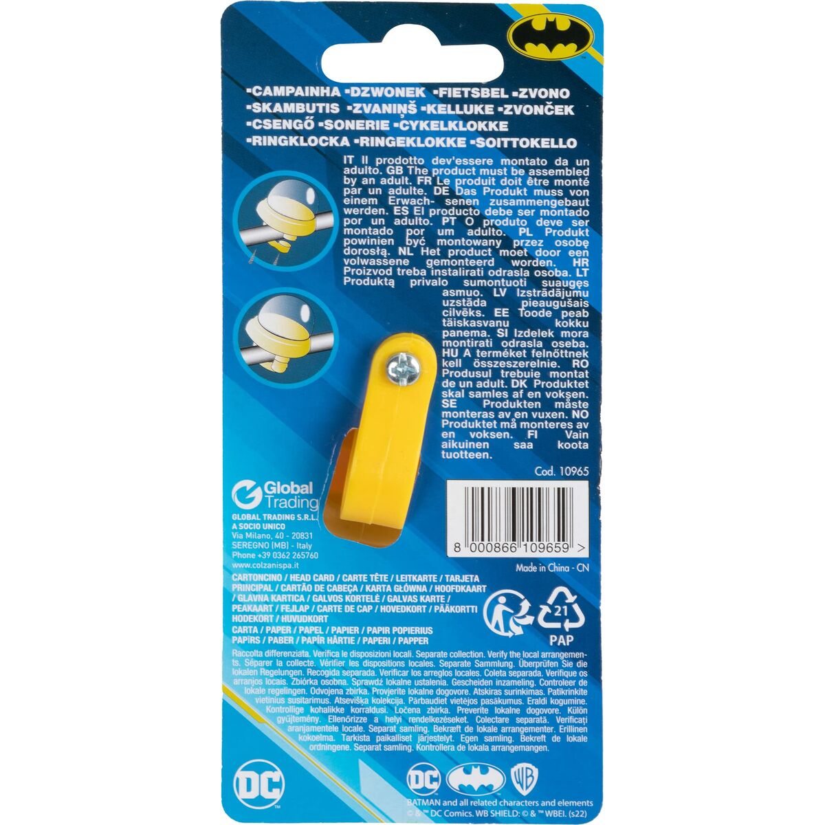 Ringeklokke til børn Batman CZ10965 – Gul