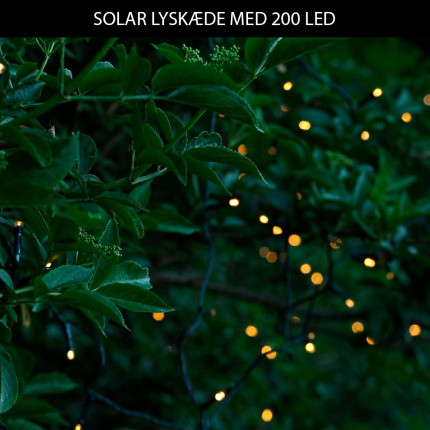 Solar lyskæde med 200 LED